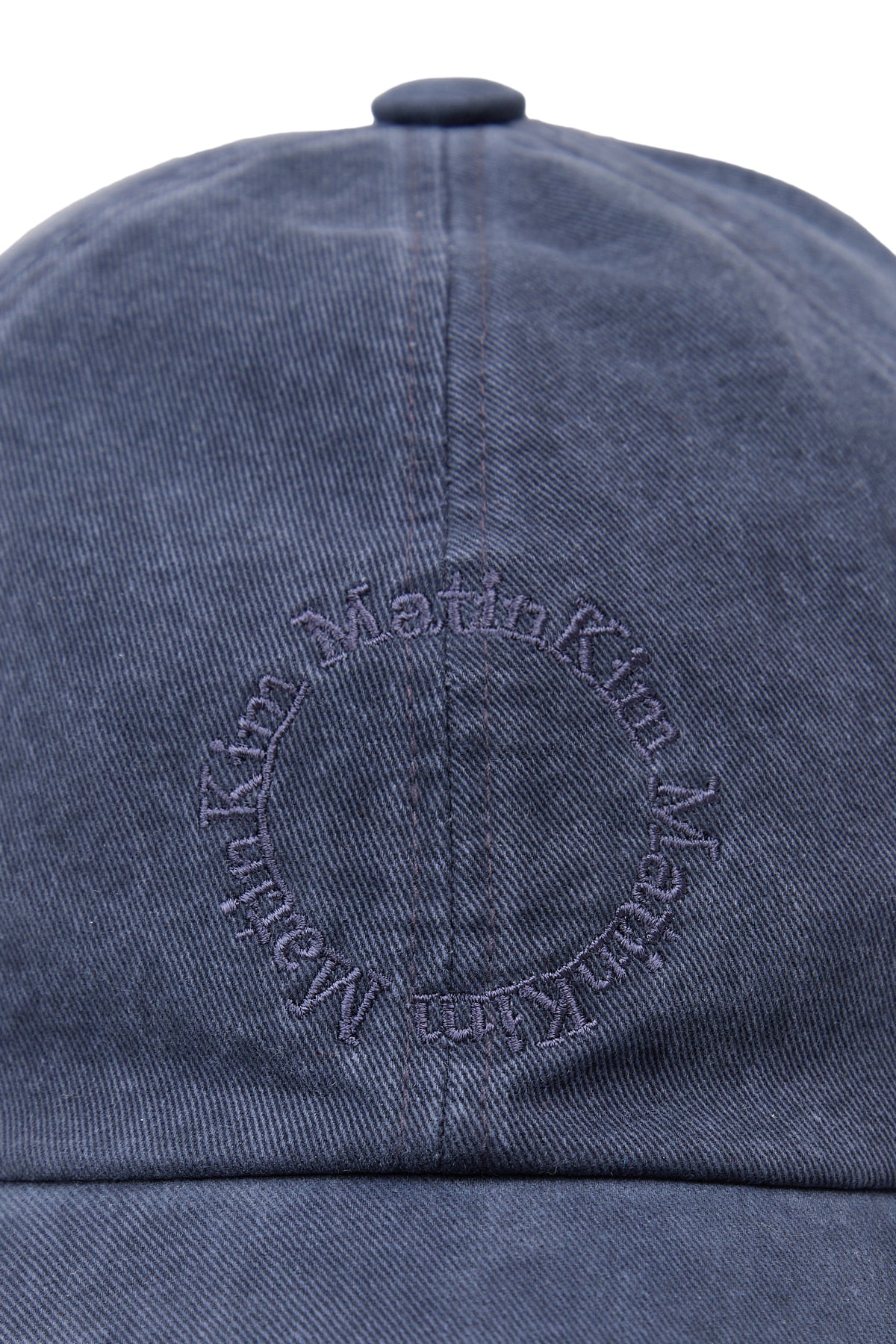 [matinkim] WASHED CIRCLE LOGO BALL CAP IN NAVY