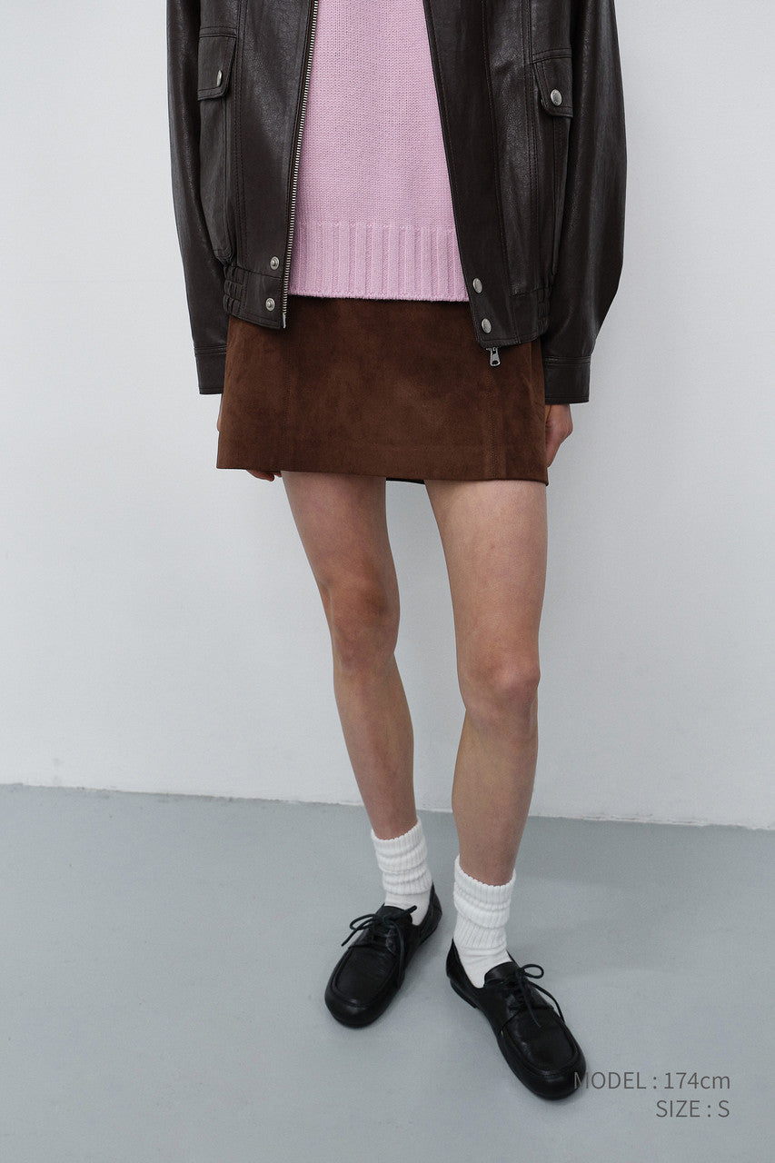 Dunst Suede Mini Skirt Deep Brown