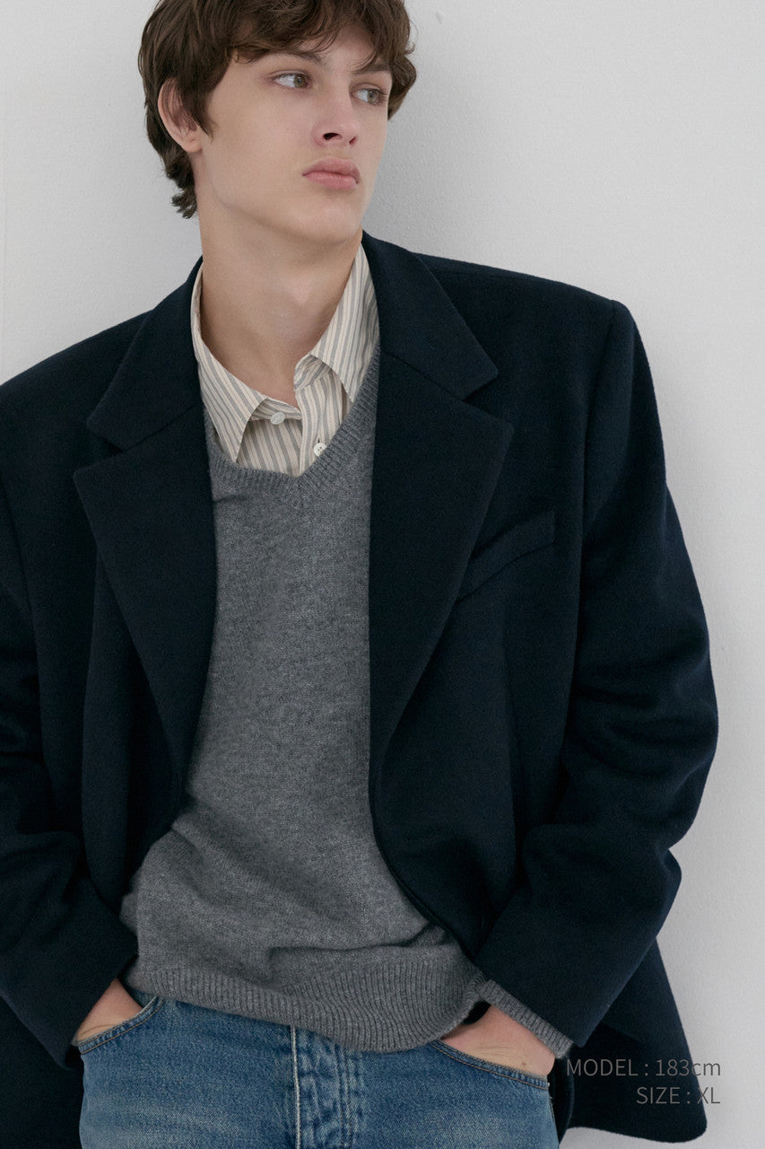 Dunst Unisex Layered Cashmere Blazer Navy