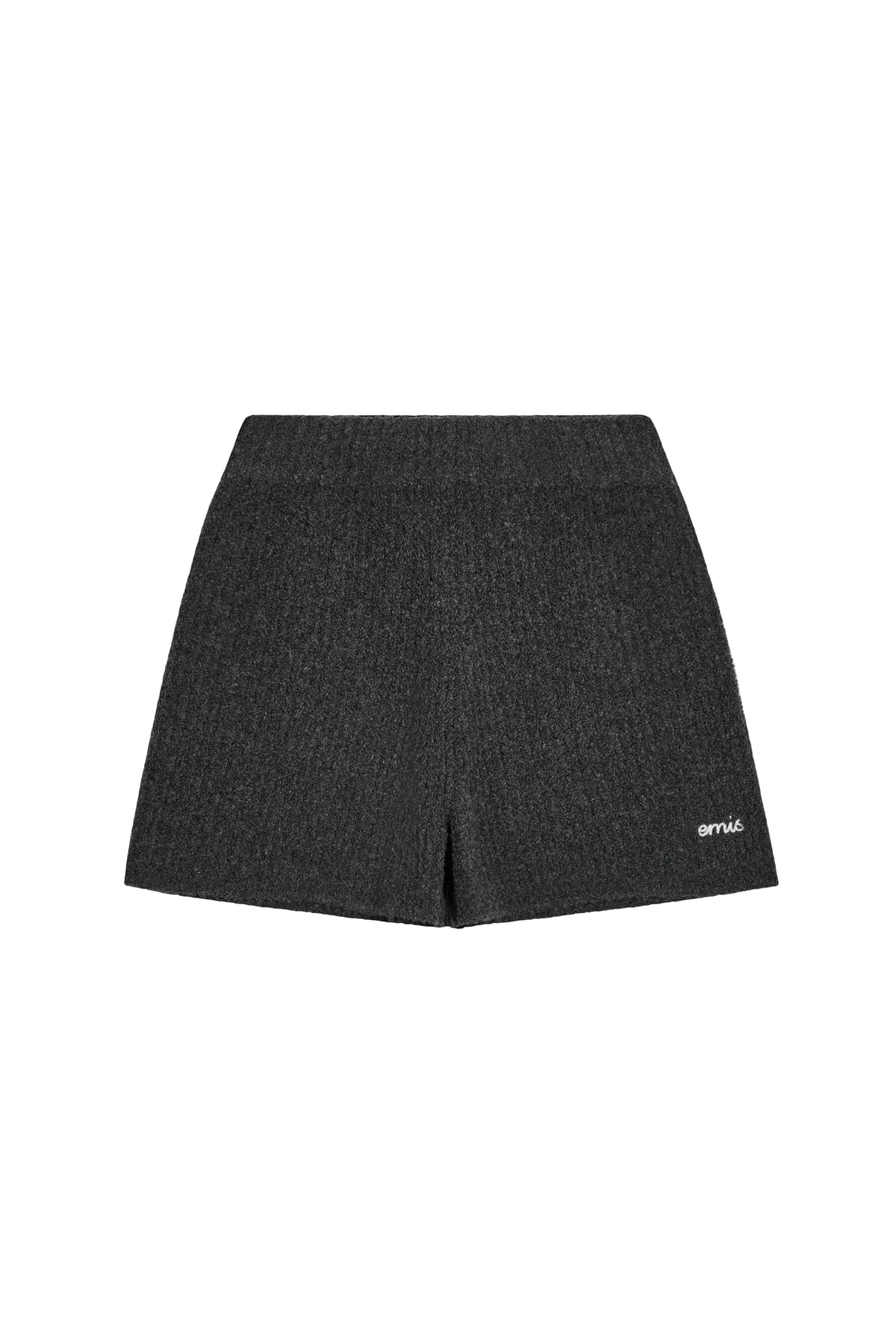 Emis Boucle Knit Shorts-Charcoal