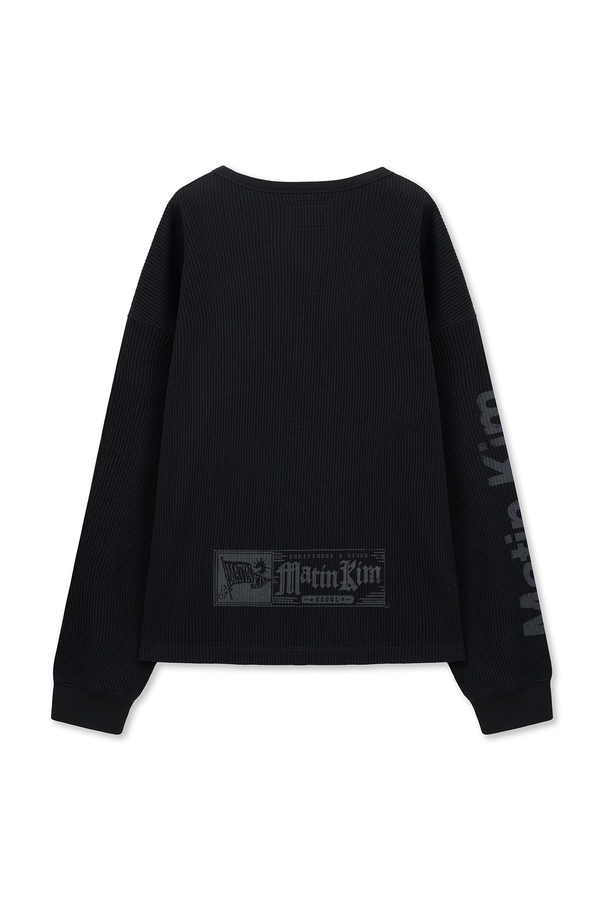 Matinkim Sleeve Logo Waffle Top For Men IN Black