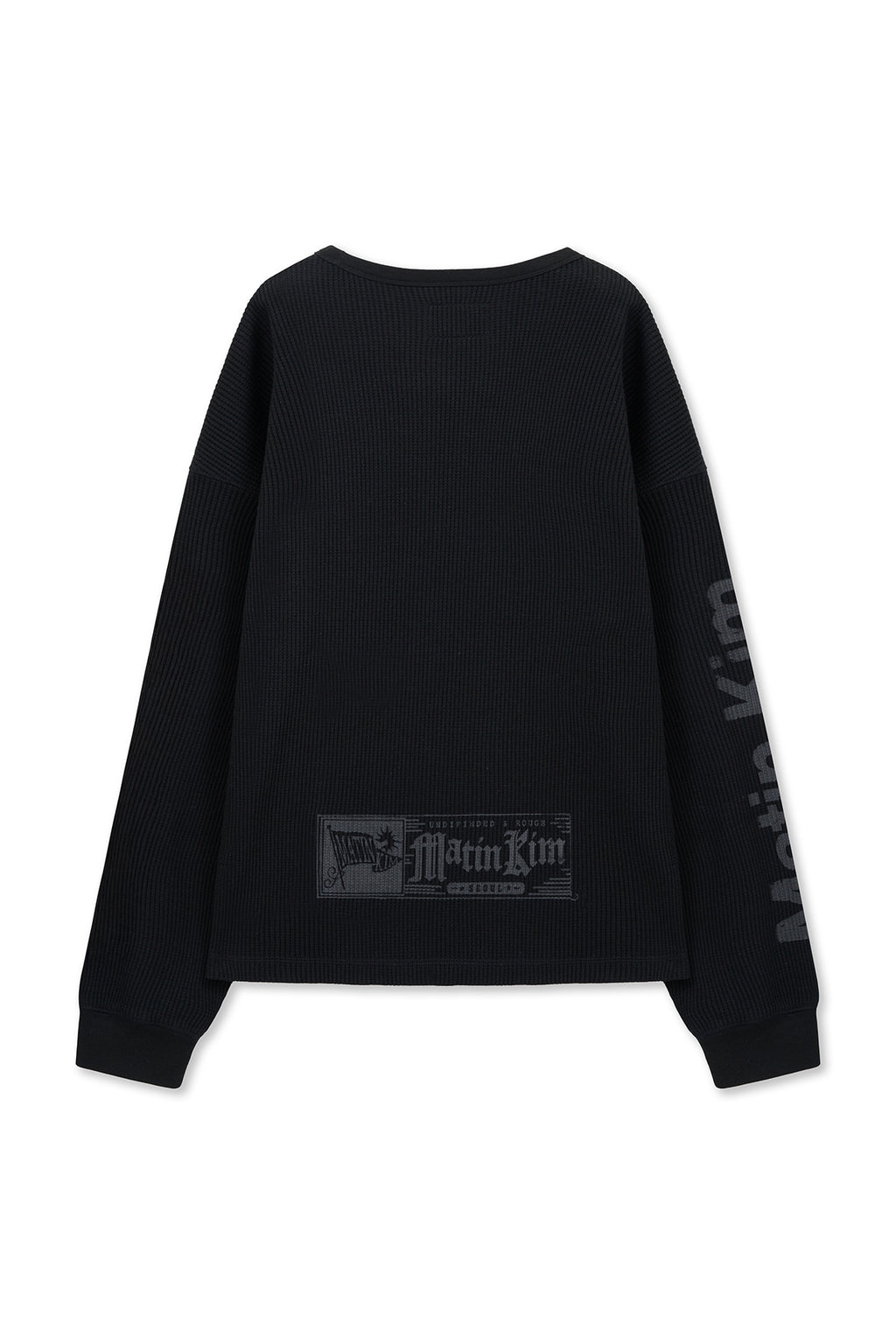 Matinkim Sleeve Logo Waffle Top For Men IN Black