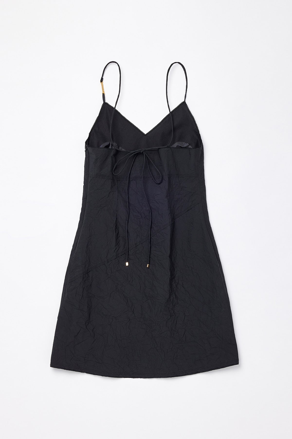 Matinkim Matin Kim Logo Charm Point Crinkle Mini Dress IN Black