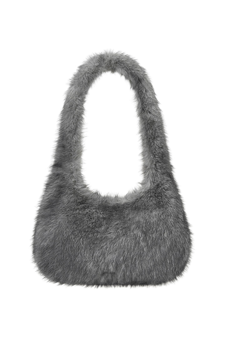 Emis Shaggy Crossbody Bag-Gray