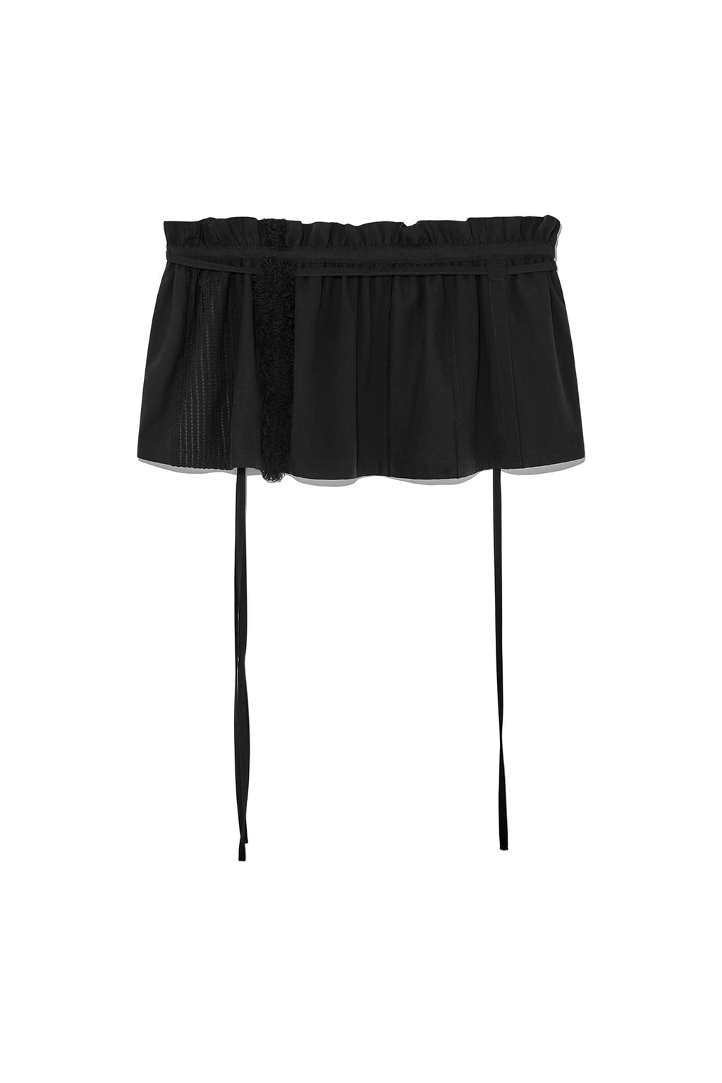[matinkim] ROUGH PATCHWORK LAYERED SKIRT IN BLACK