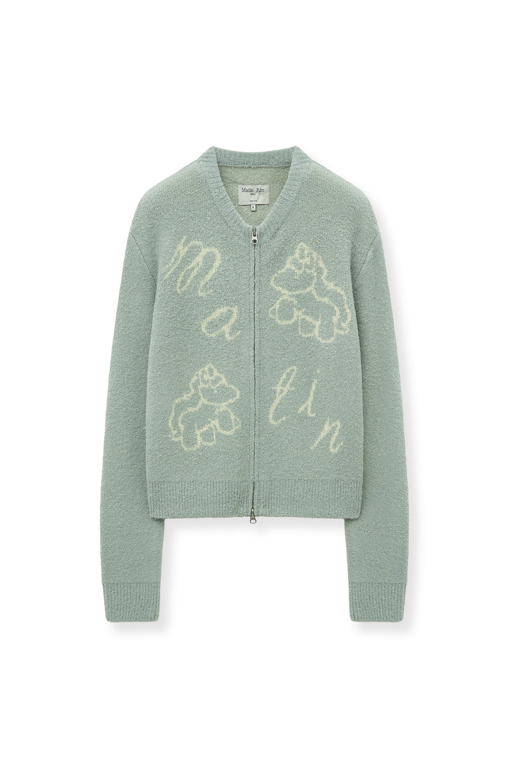 [matinkim] MATIN PONI CONI KNIT ZIP UP IN MINT