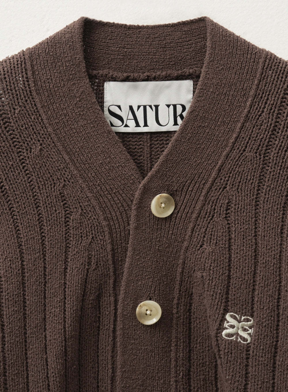 [satur] (W) Faro Over Size Boucle Cardigan - Heritage Brown