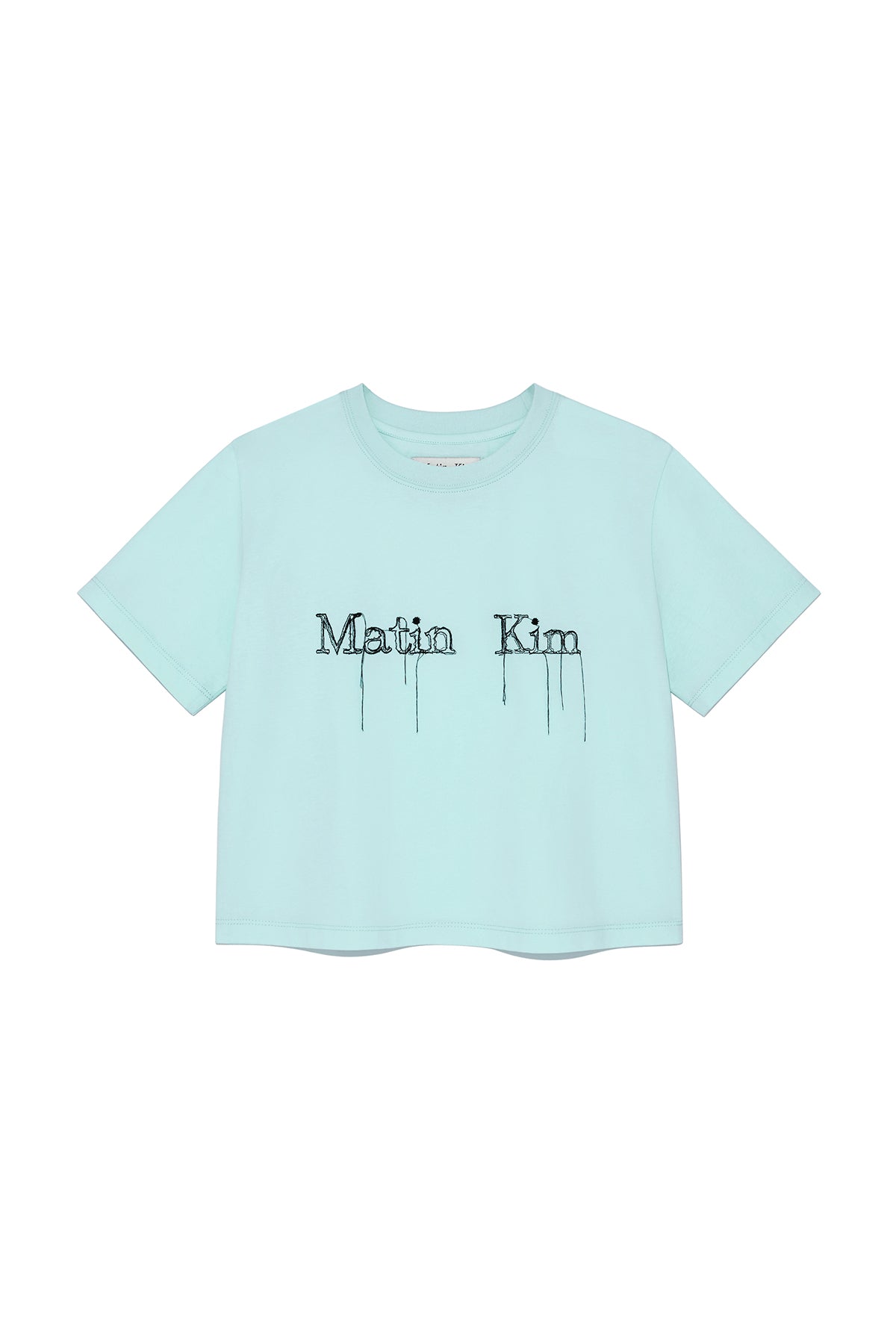 Matinkim Logo Thread Point Crop Top IN Light Blue