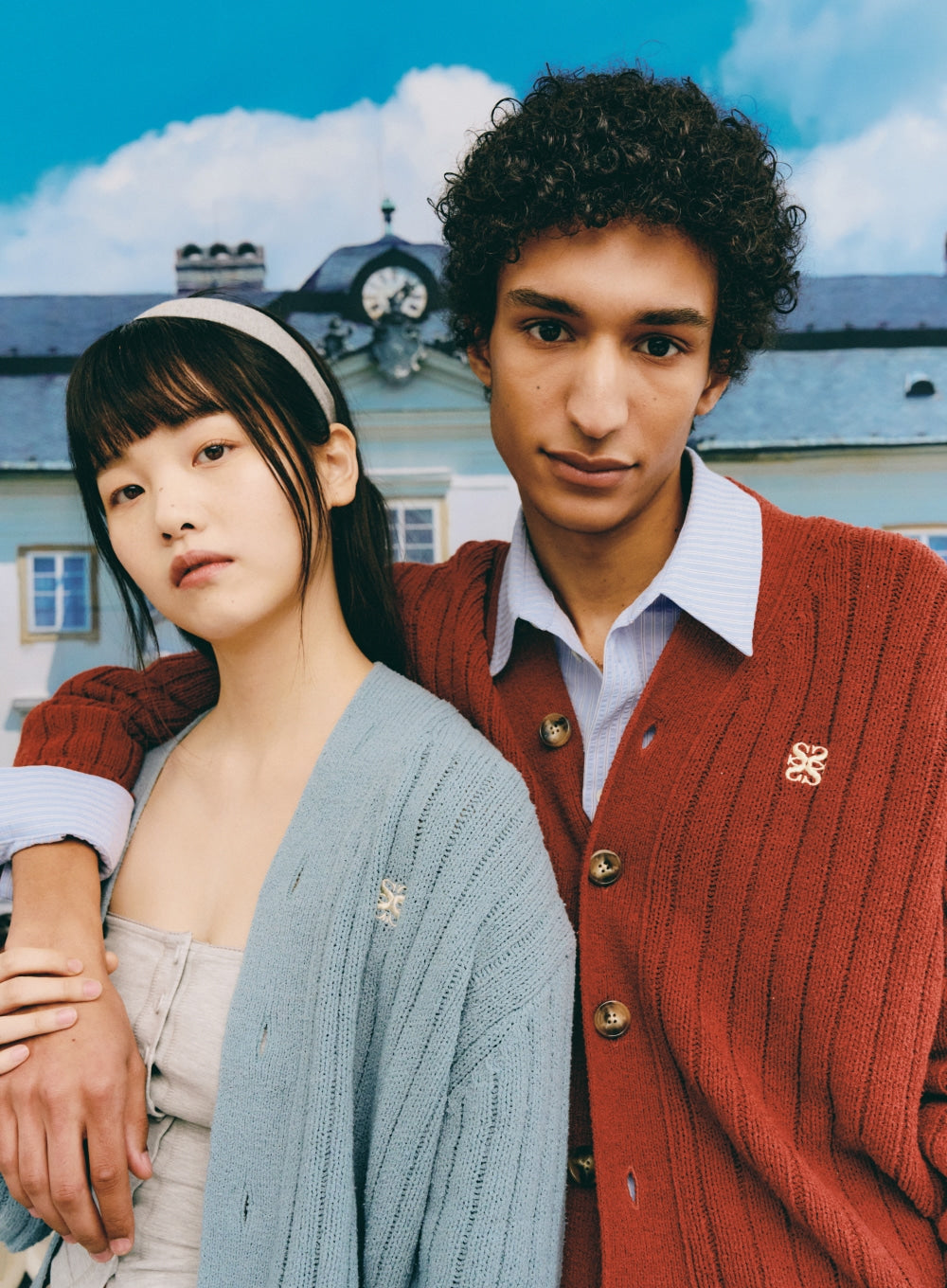 [satur] (W) Faro Over Size Boucle Cardigan - Fog Blue