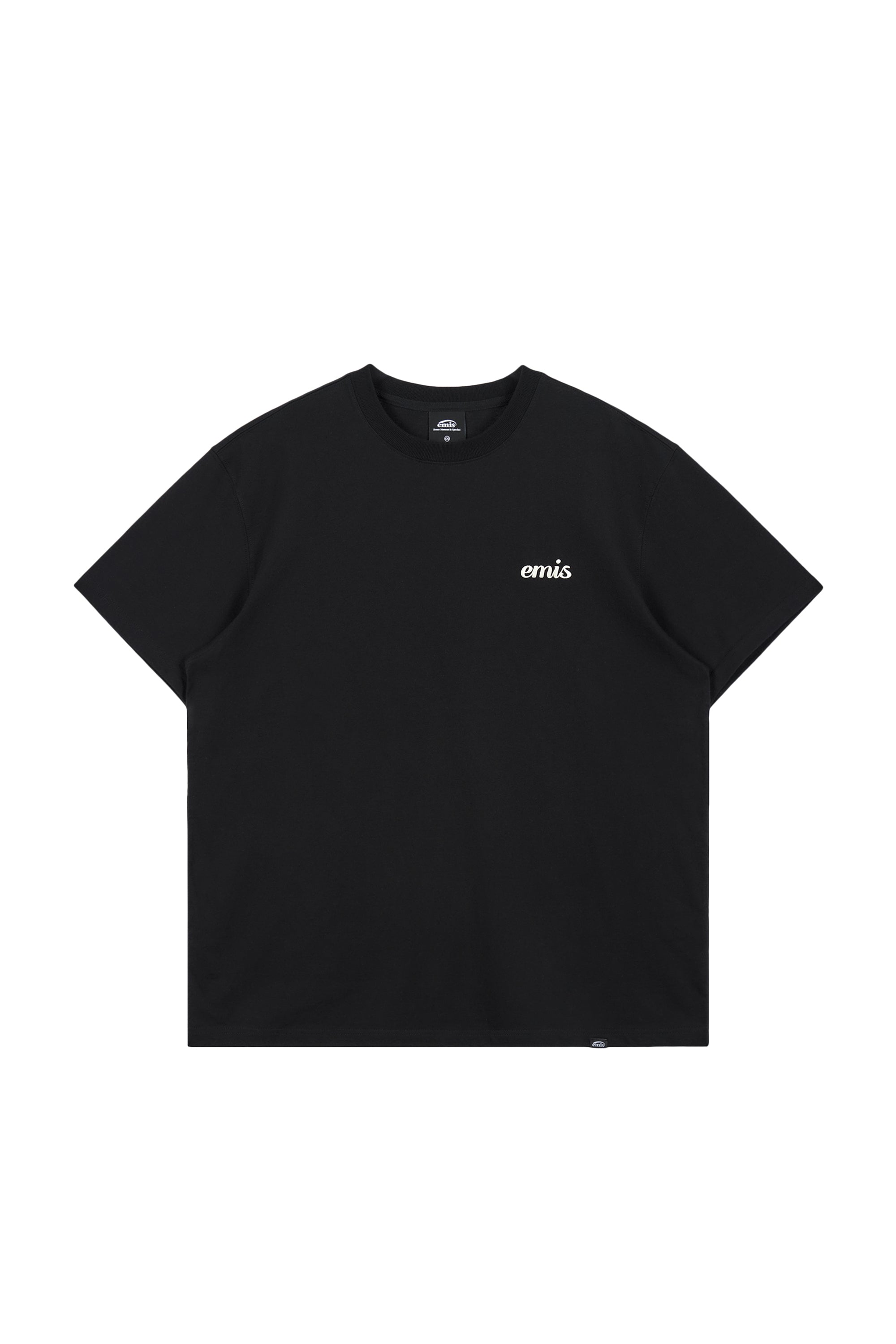 (UNISEX) OVERSIZED EMBOSSING LOGO T-SHIRTS-BLACK