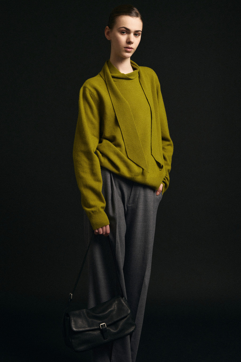 Facade Pattern Timeless Wool Pants charcoal