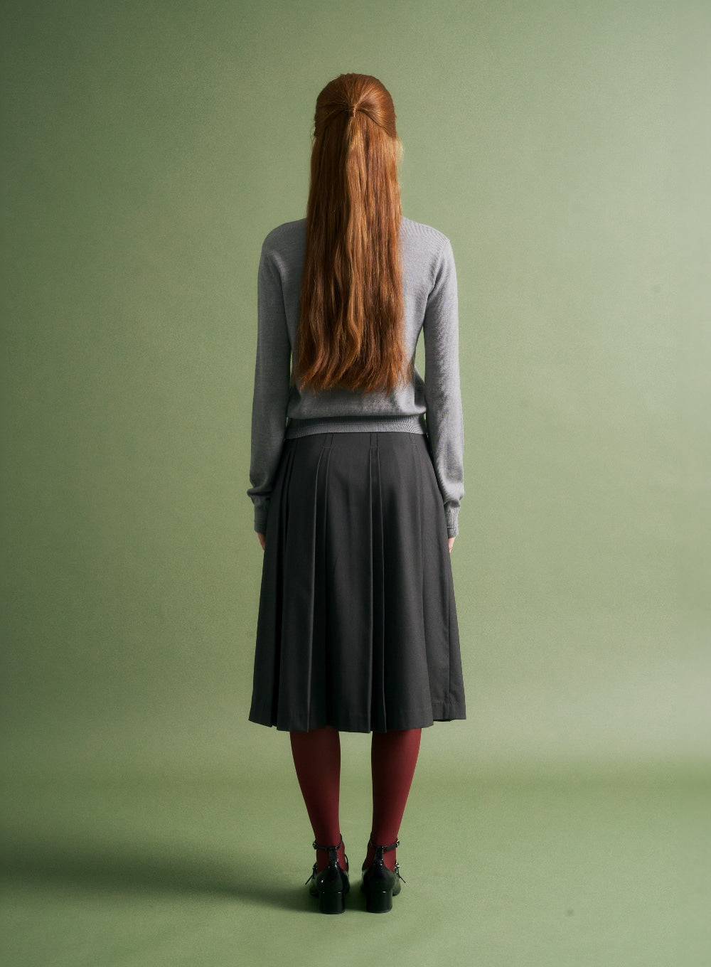 satur (W) Loren Basic Crewneck Fine Cardigan - Melange Gray - View 5