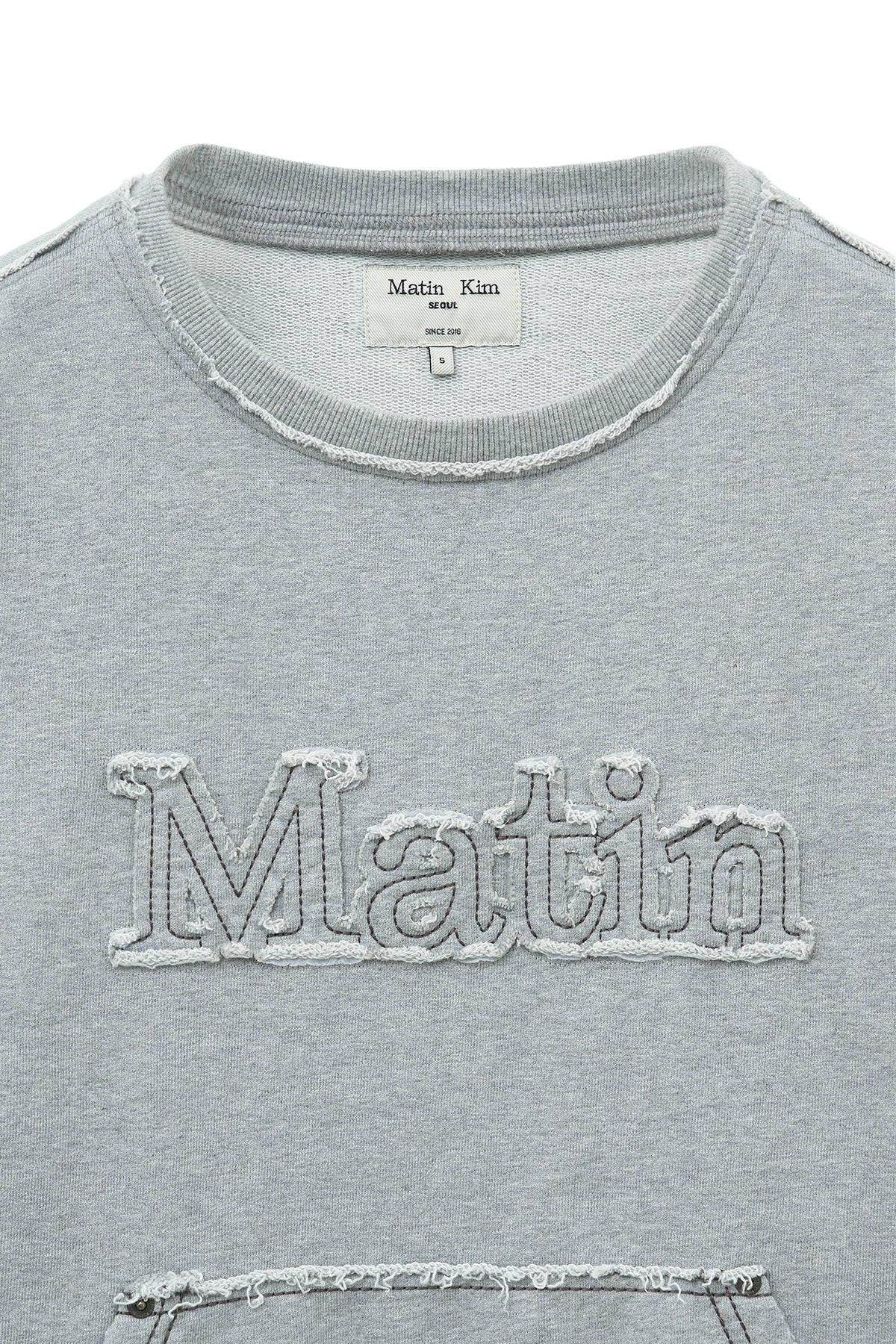 Matinkim Raw Cut Applique Sweatshirt IN Grey