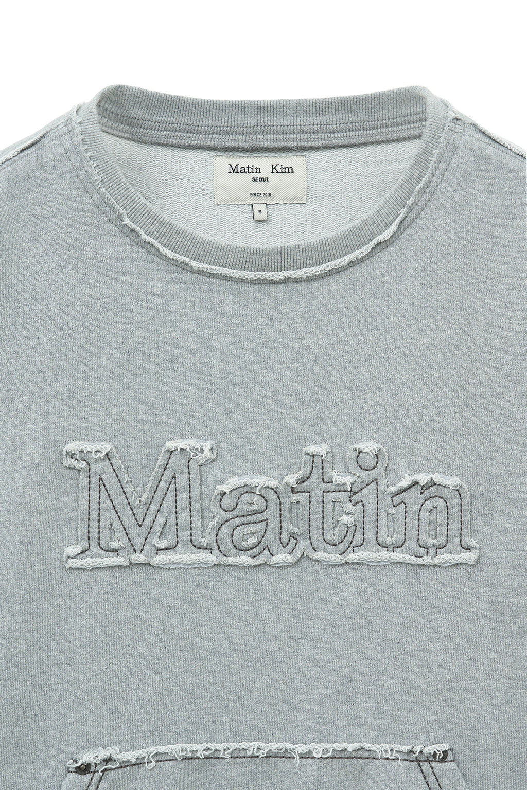 Matinkim Raw Cut Applique Sweatshirt IN Grey