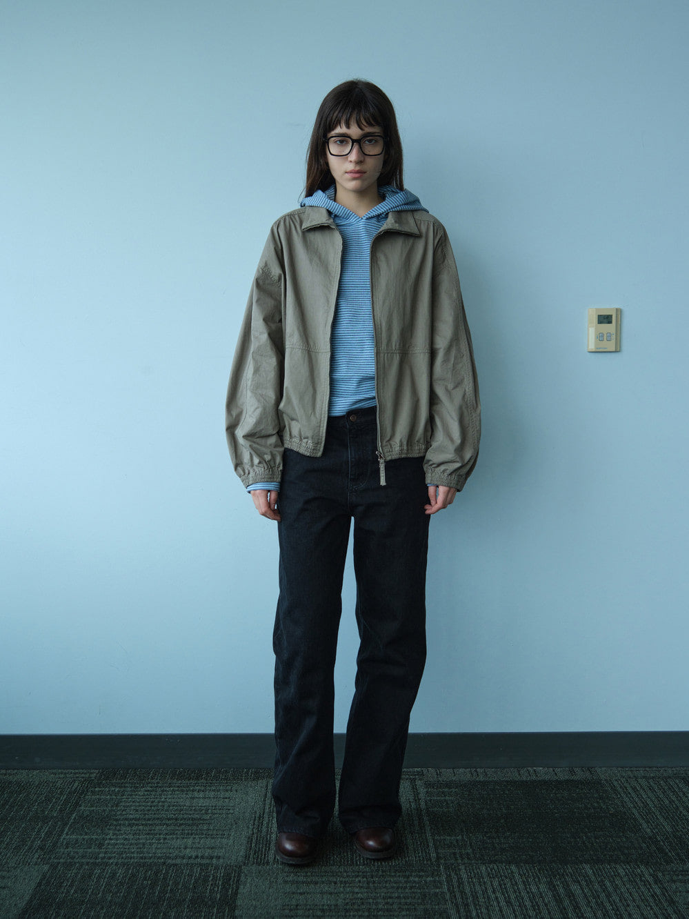 Low Classic Washed Cotton Oversized Blouson Khaki Grey - Low Classic
