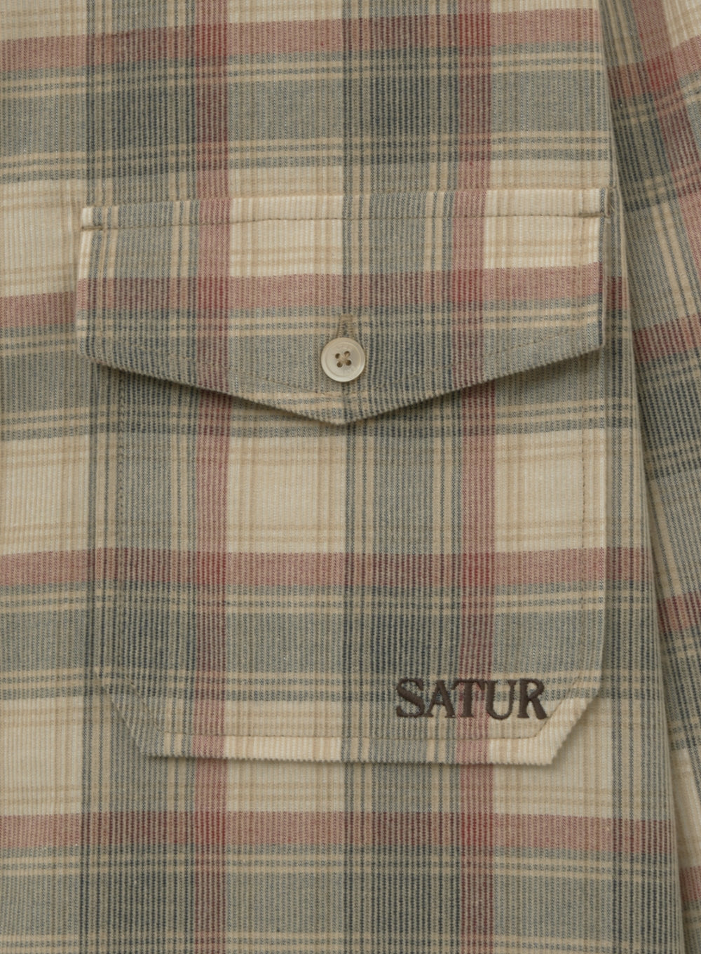 [satur] Corduroy Check Shirt - Beige