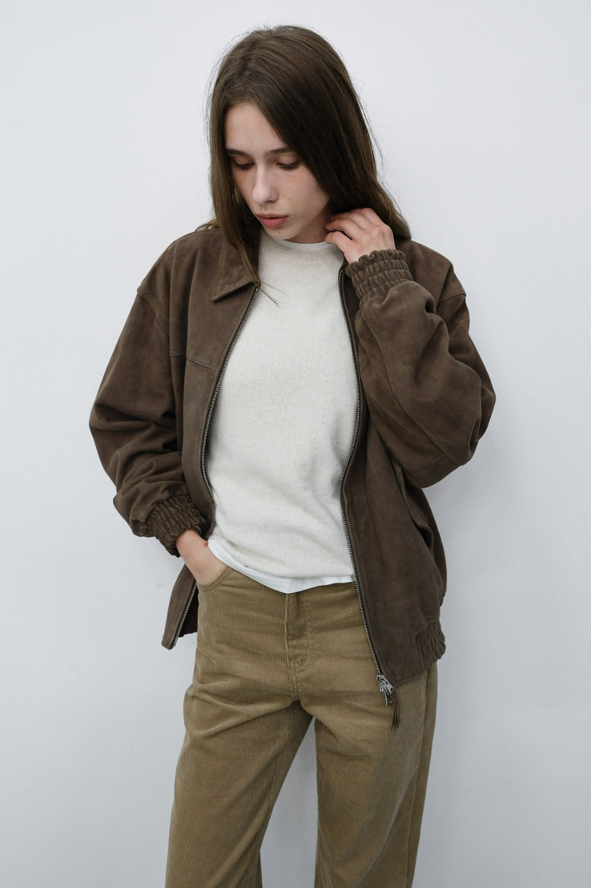 Dunst Unisex Refined Suede Blouson Taupe Suede