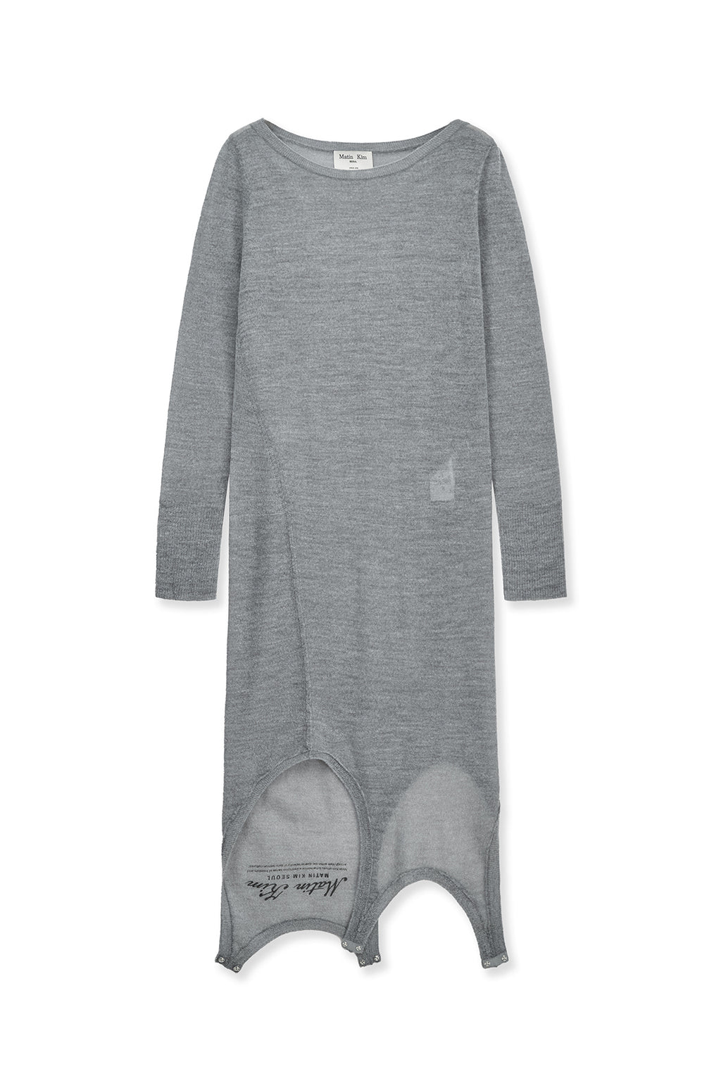 Matinkim Mohair Layered Knit Pullover IN Light Grey
