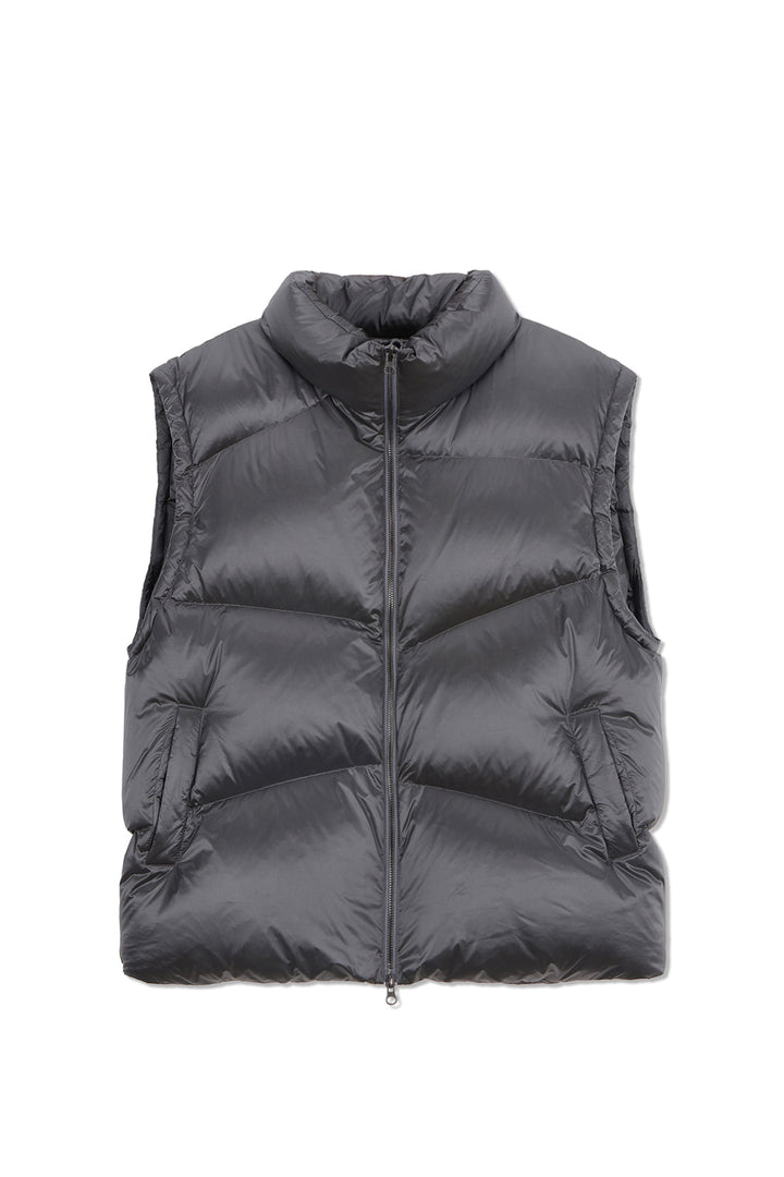 Matinkim Unbalance Quilted Down Vest For Men IN Grey