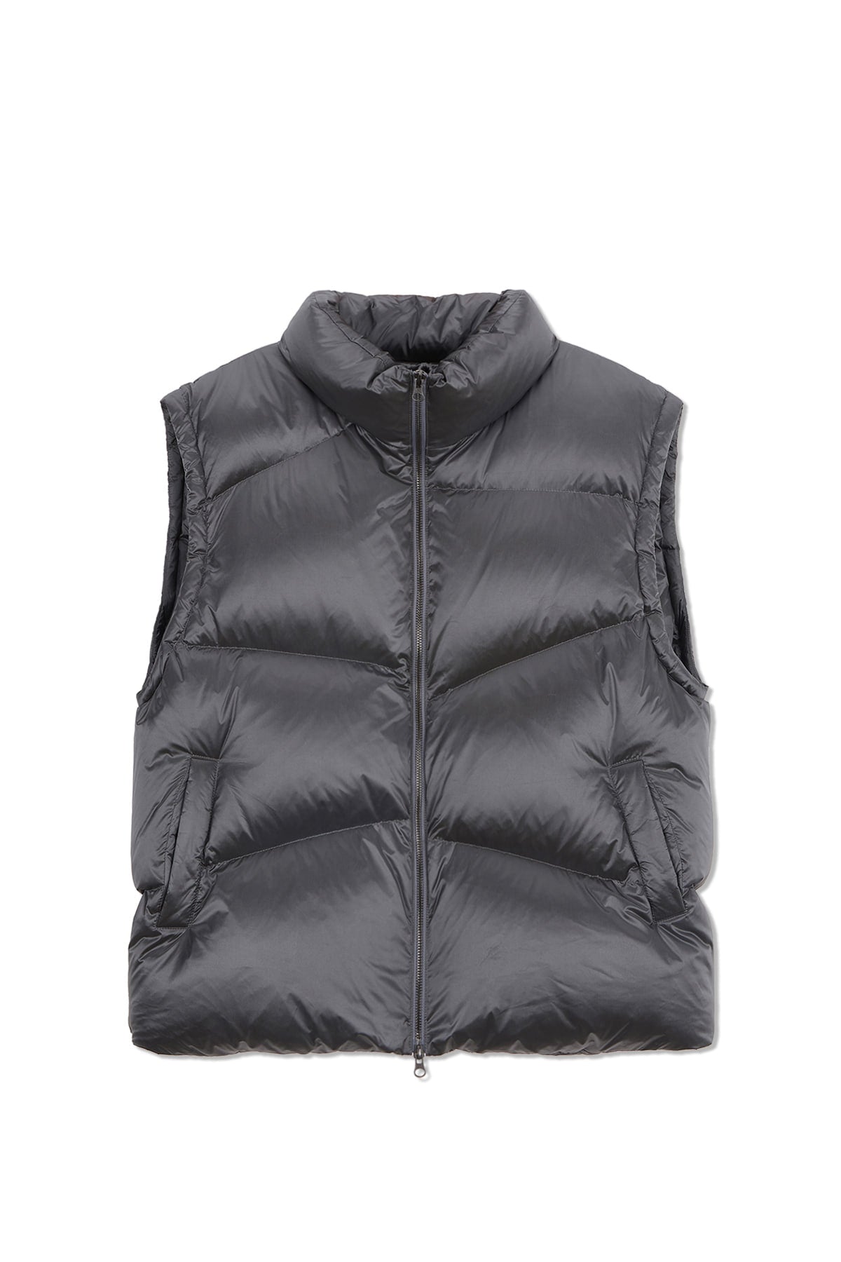 Matinkim Unbalance Quilted Down Vest For Men IN Grey
