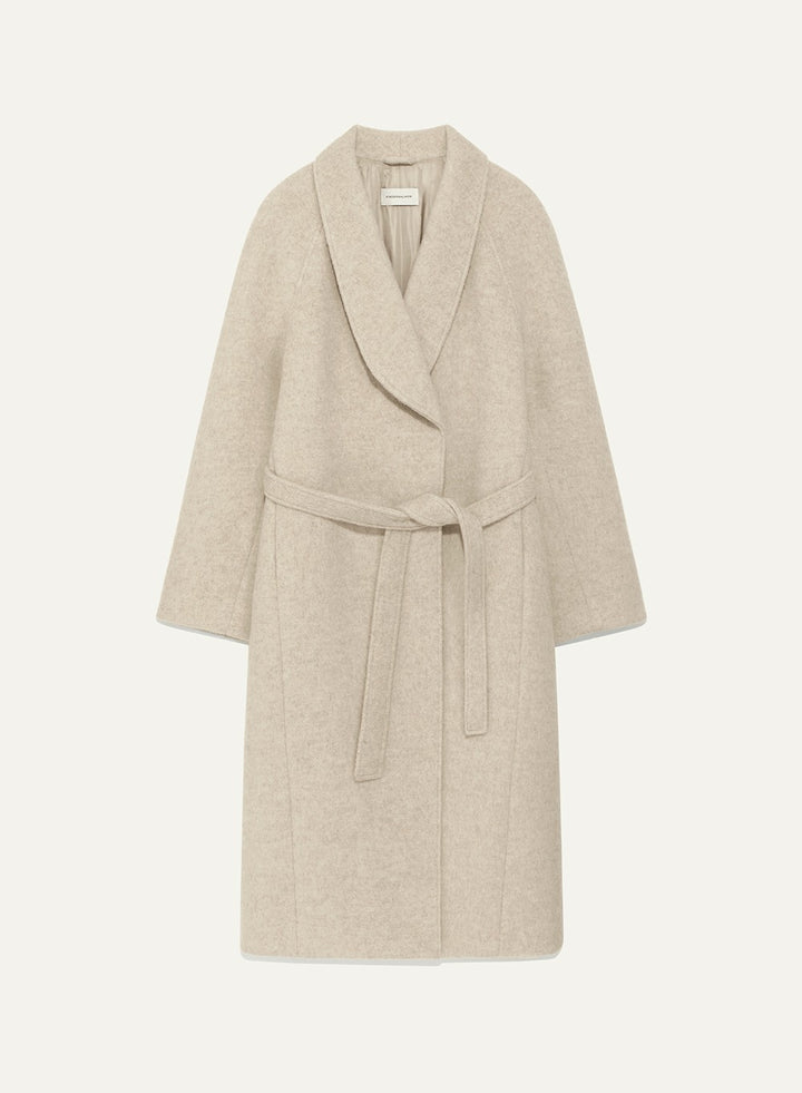 Kindersalmon Vera Shawl Collar Coat Pale Melange