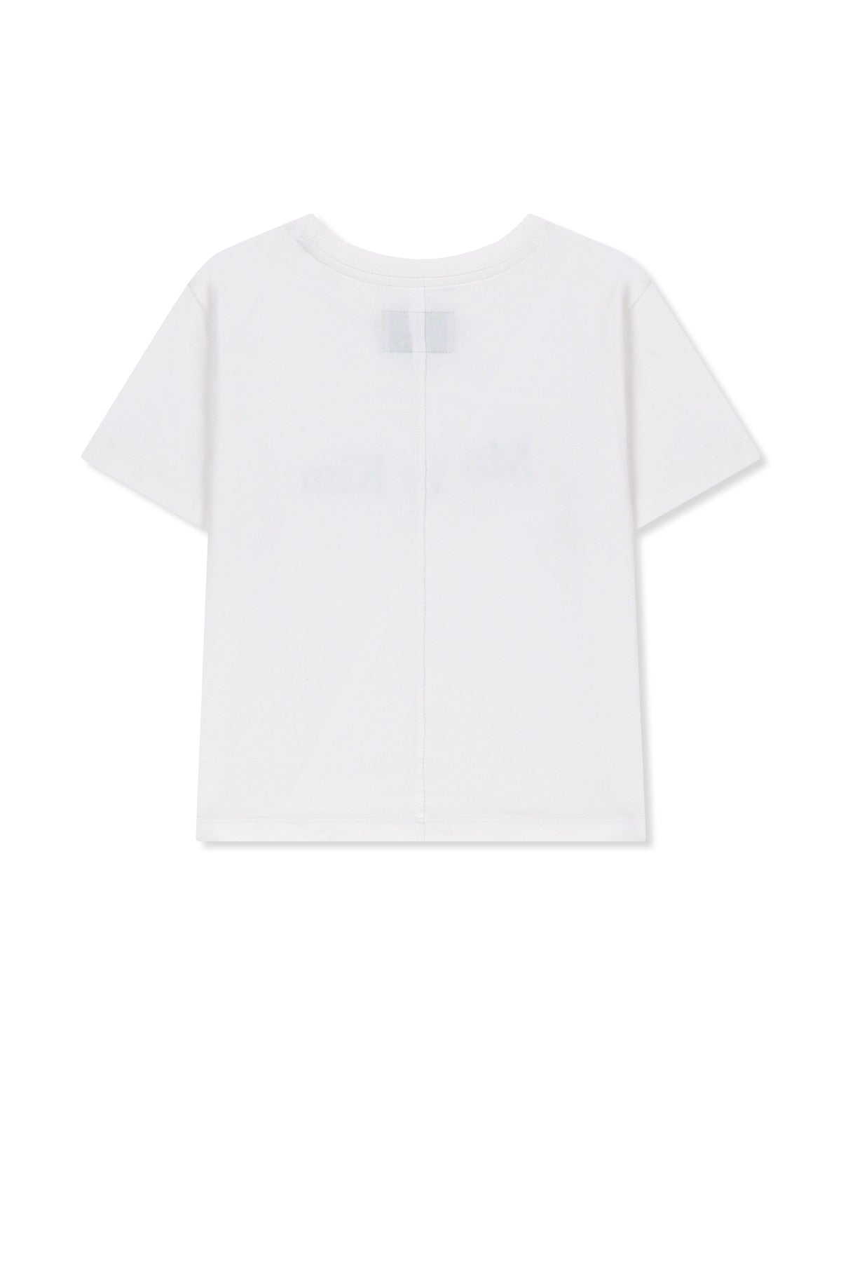 Matinkim Diagonal Cut Logo Crop Top IN White