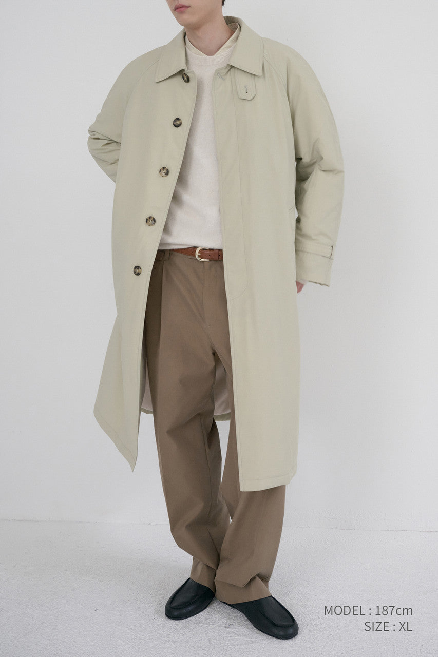 Dunst Unisex Padded Balmacaan Coat Soft Beige