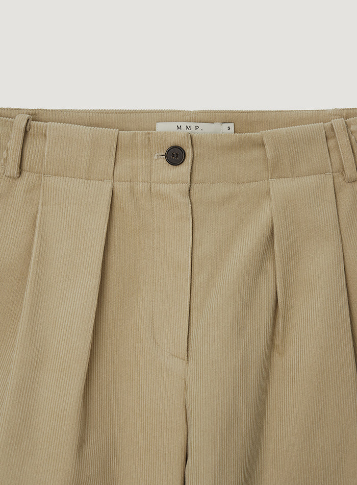Mango Maniplease Maro Corduroy Shorts Beige