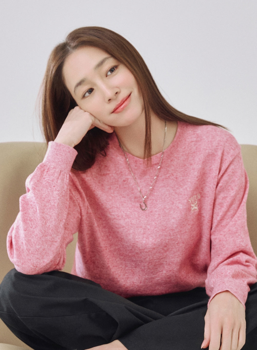 [SATUR] Loren Linen Blend Knit - Pink