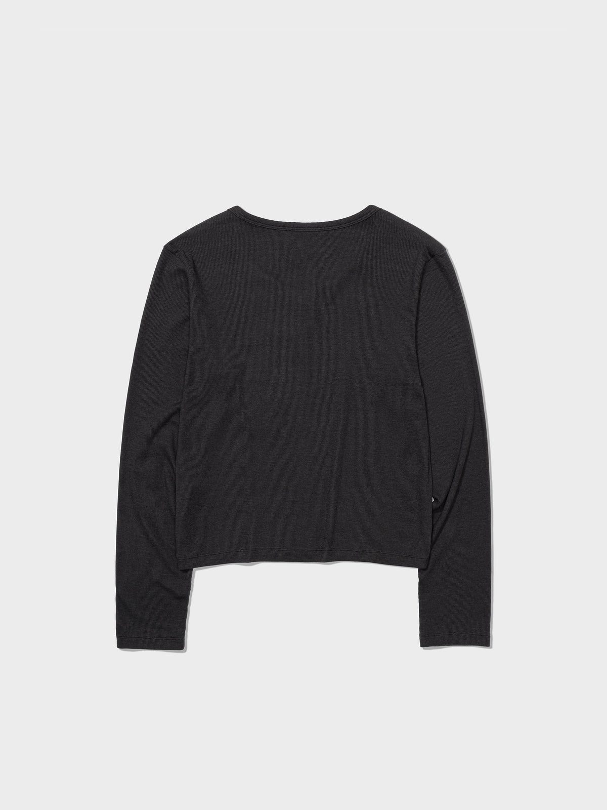 Low Classic Henry Neck Long Sleeve T-Shirt Charcoal