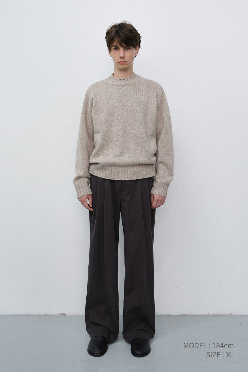 Dunst Unisex Chunky Roll Neck Sweater Light Pebble