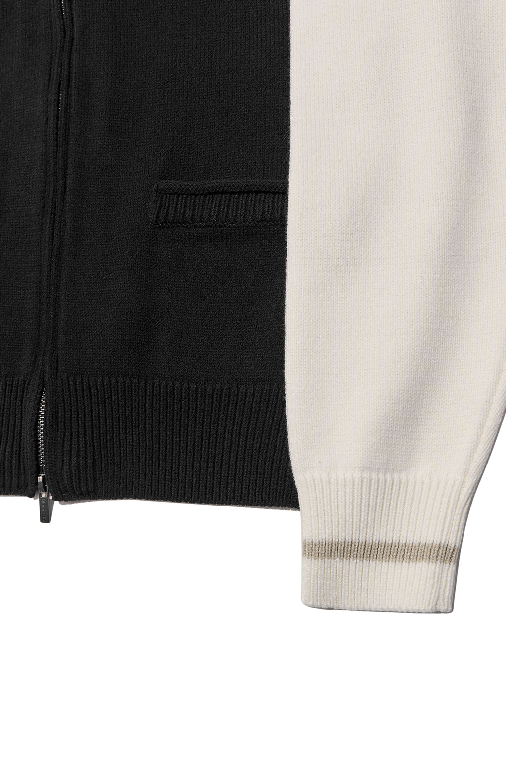 [matinkim] BACK LOGO RAGLAN KNIT ZIP UP IN BLACK