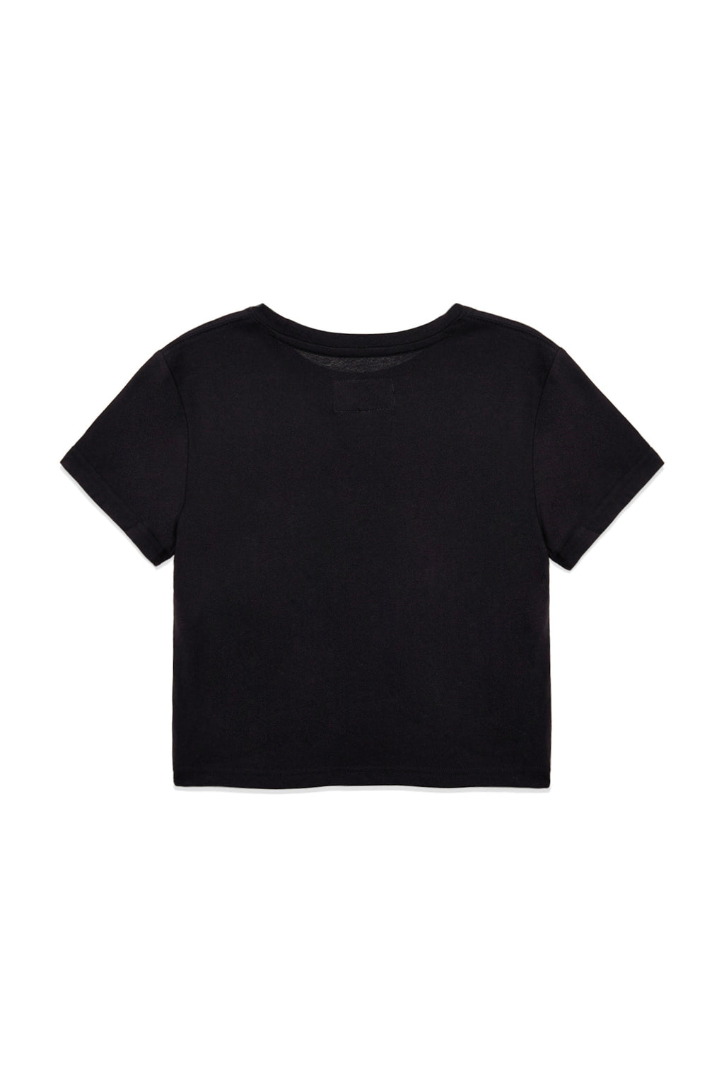 [matinkim] STAMP LOGO GRAPHIC CROP TOP IN BLACK