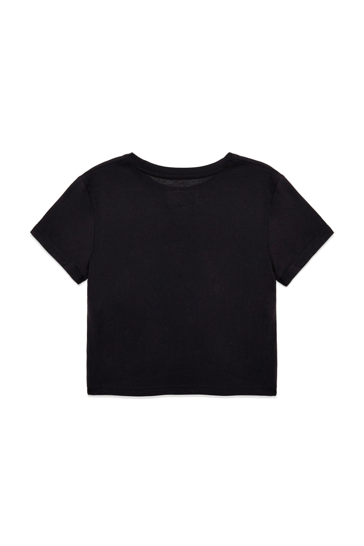 [matinkim] STAMP LOGO GRAPHIC CROP TOP IN BLACK