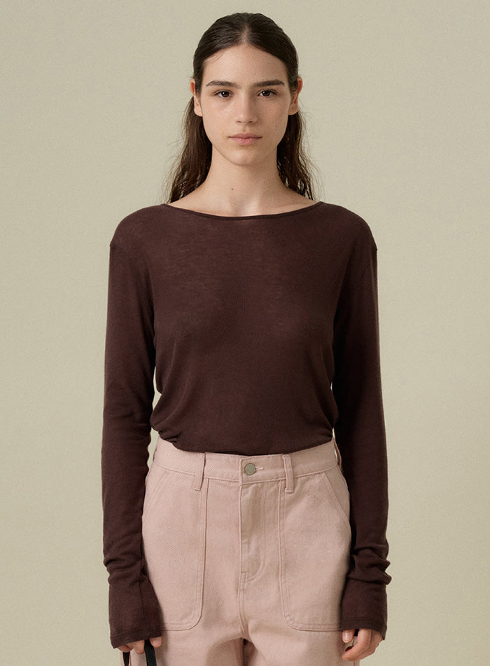 Mango Maniplease Paper Tee Brown