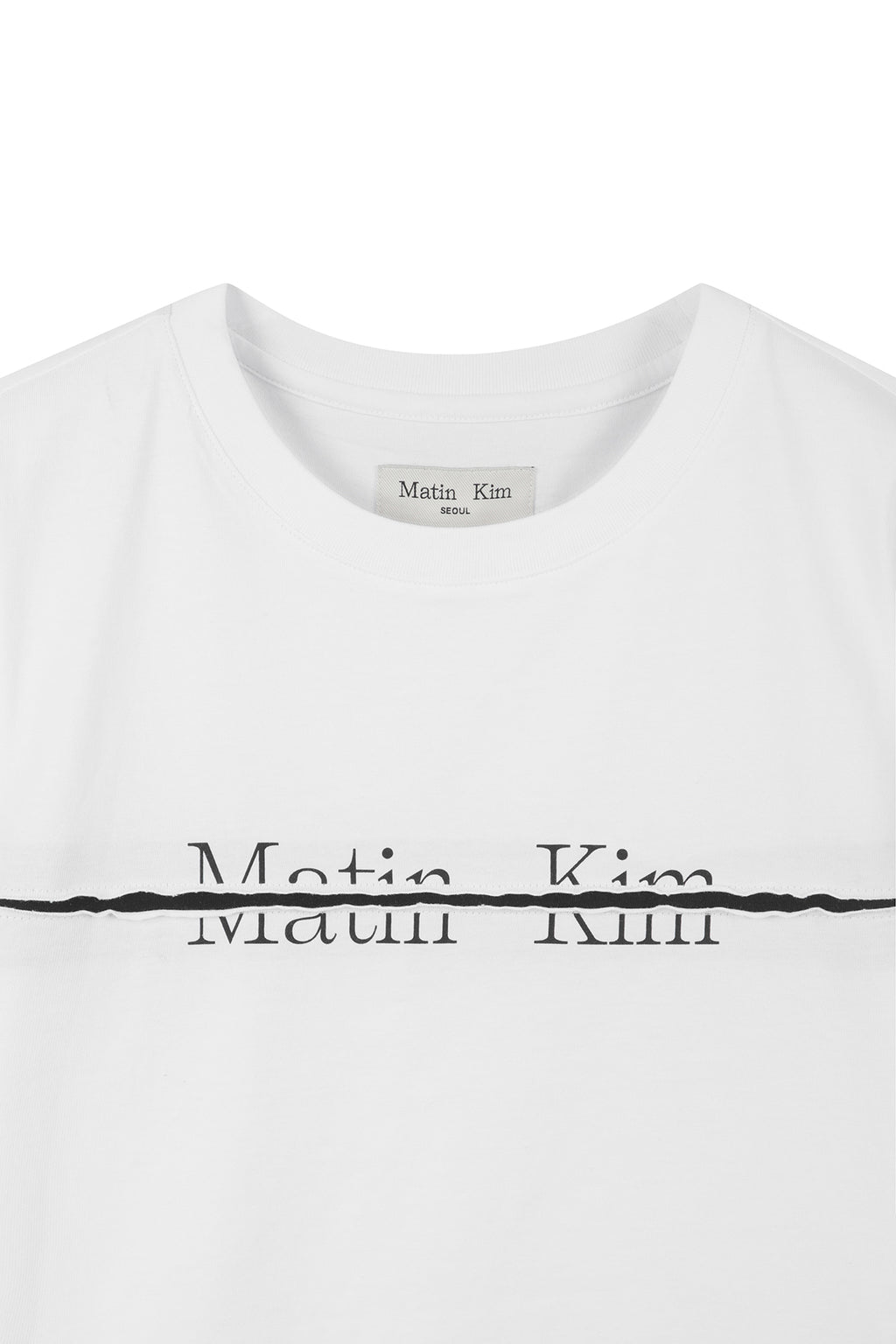 Matinkim Matin Kim Logo Cutted Crop Top IN White