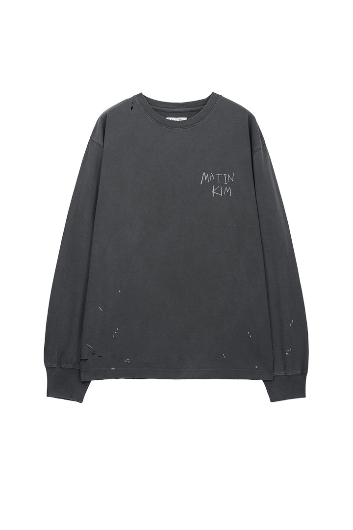 Matinkim Vintage Washed Logo Top IN Charcoal