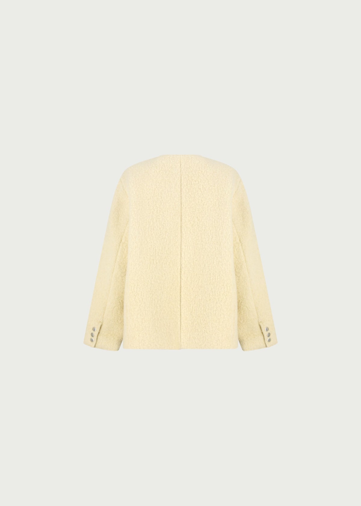 Depound boucle wool collarless jacket - butter