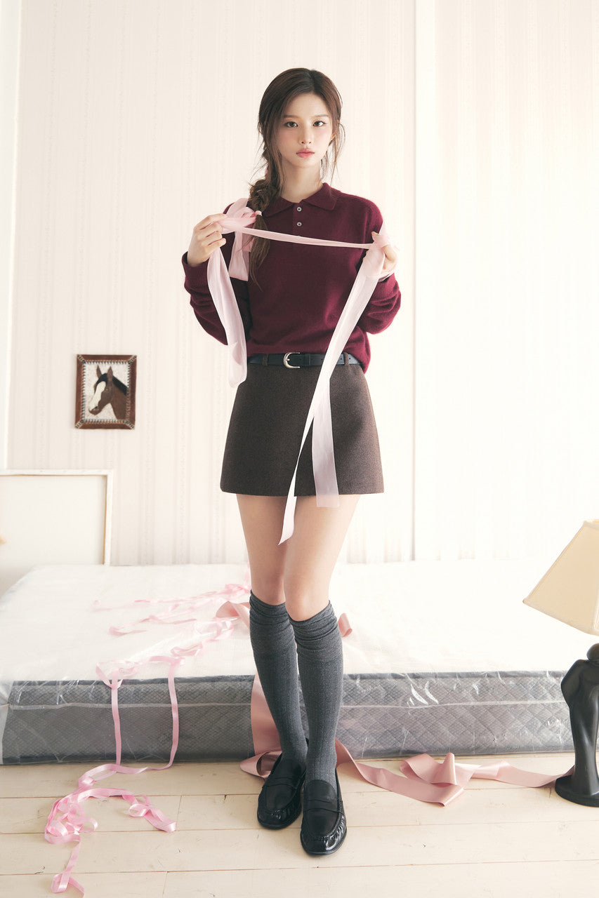 Dunst Wool Mini Skirt Deep Brown
