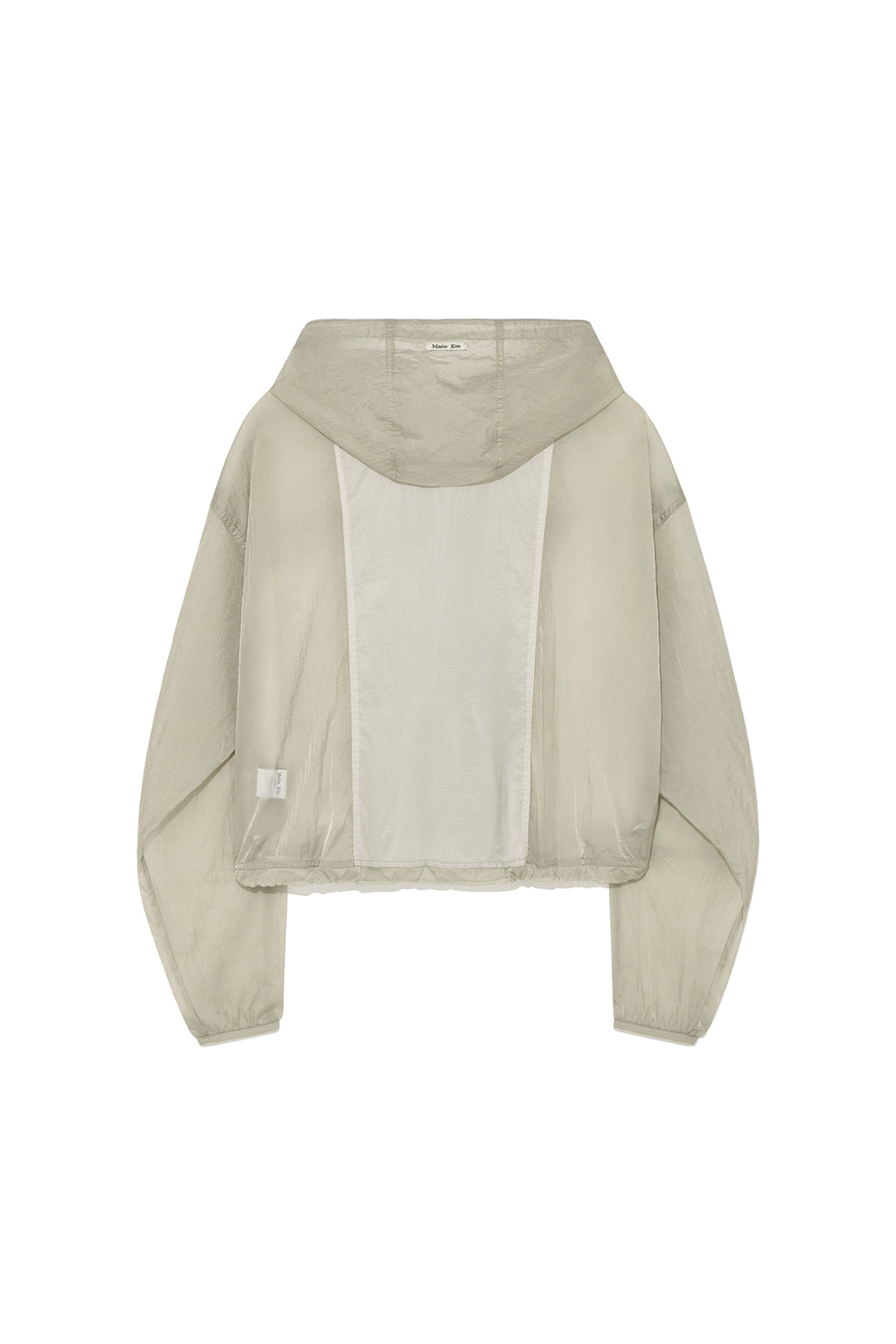 [matinkim] HOODY POINT CROP LIGHT WINDBREAKER IN LIGHT BEIGE