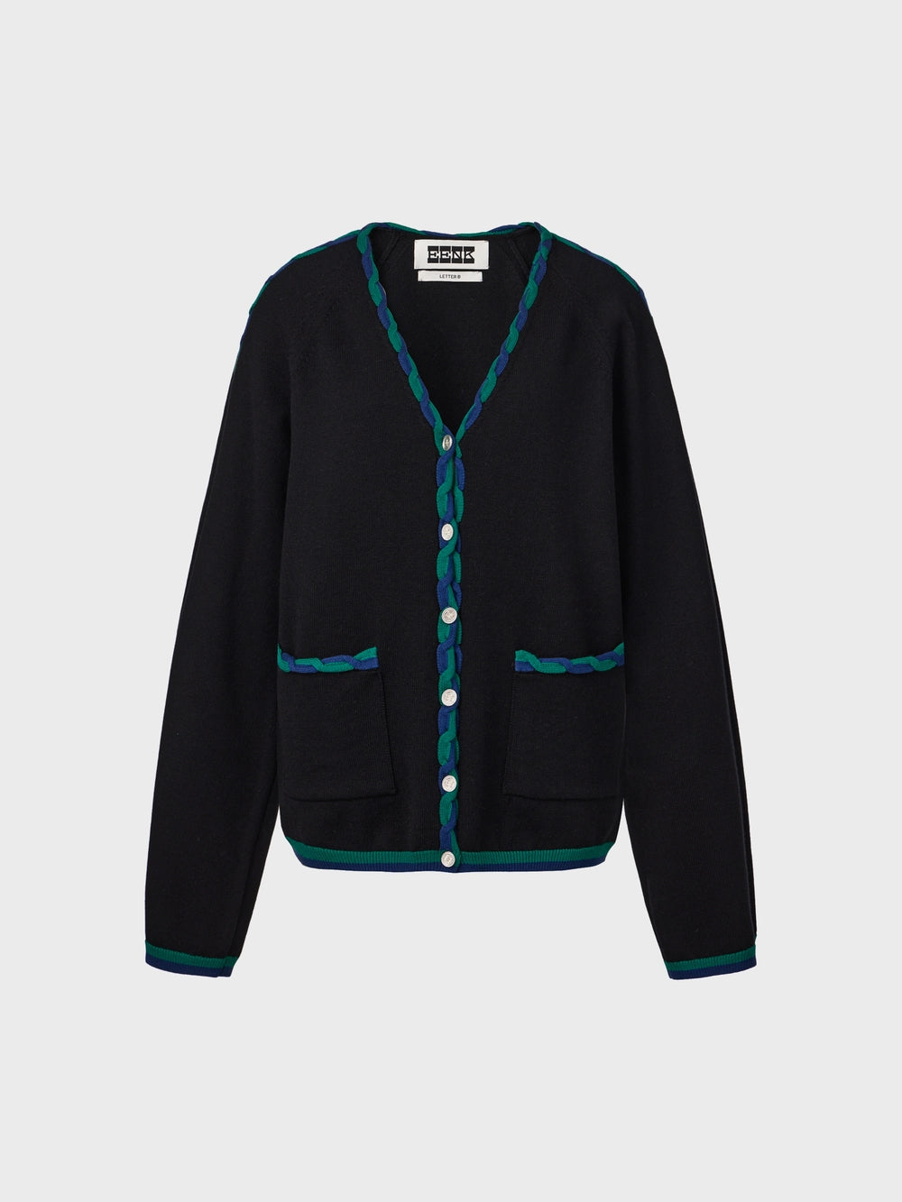 EENK Twist Edge Knitwear Cardigan - Black