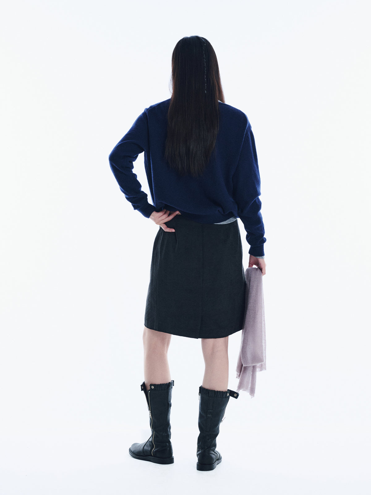Low Classic Wool Cash Blend V-Neck Sweater Navy