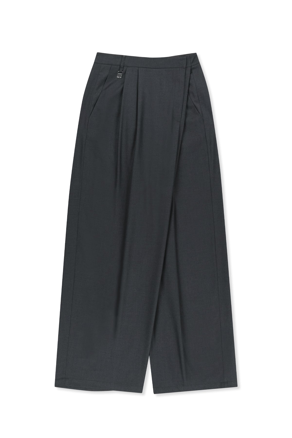 Matinkim Double Pleat Cross Waist Trousers IN Charcoal