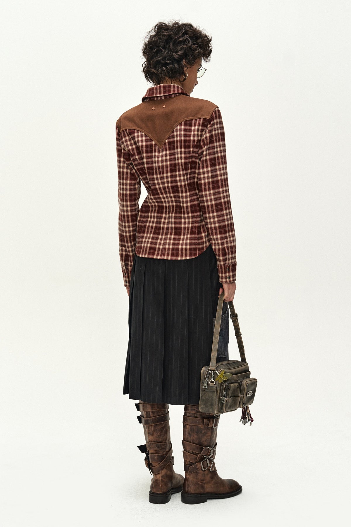 Andersson Bell Illusion Patchwork Trompe L'Oeil Pleated Skirt