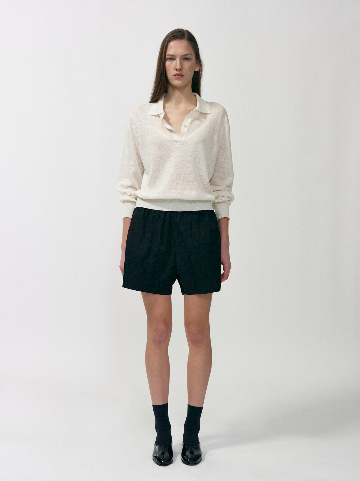 Nothing Written Carrel collar knit (White)