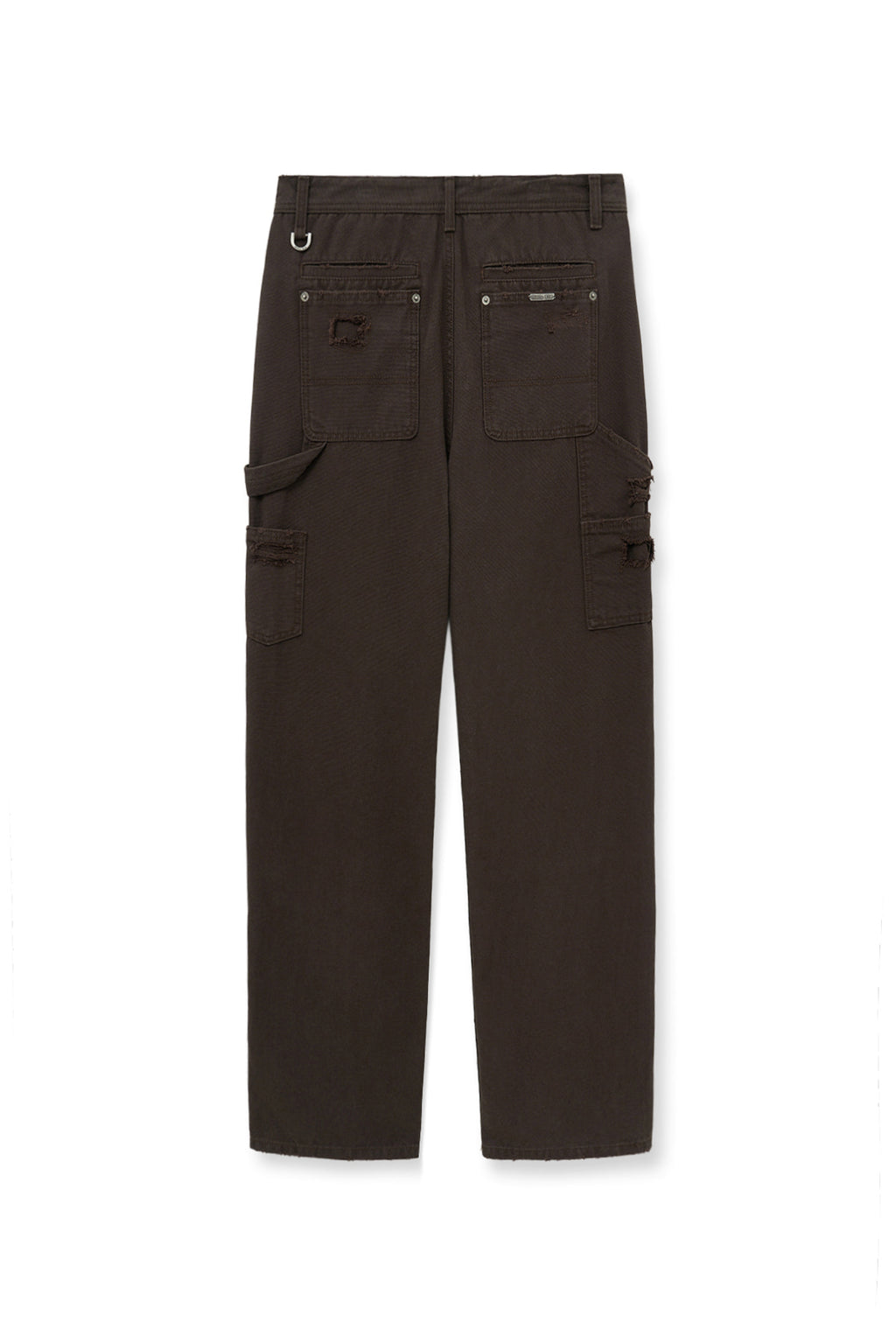 Matinkim Distressed Double Knee Work Pants For Men IN Brown