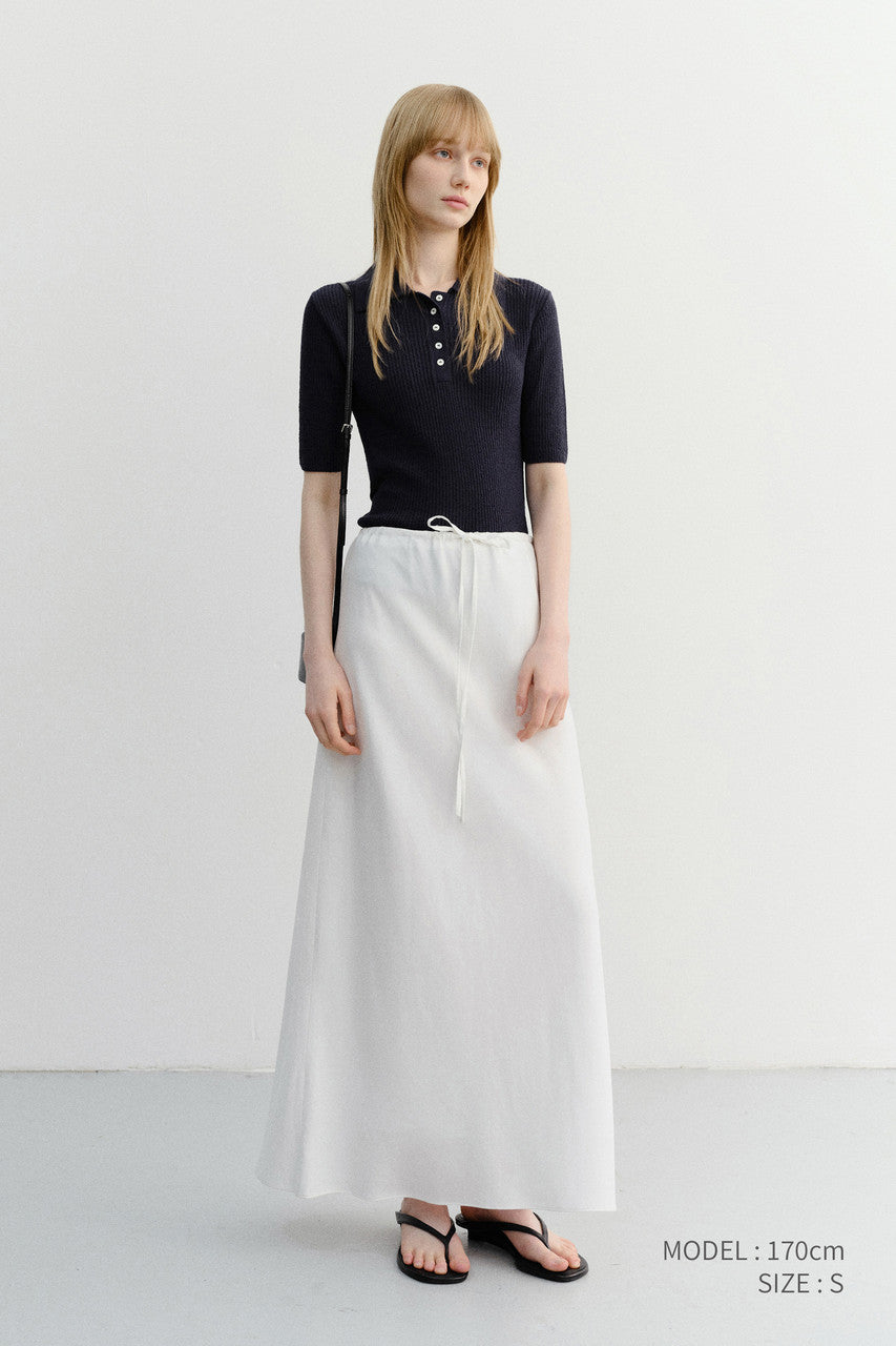 Dunst Buttoned Slim Polo Knit Navy