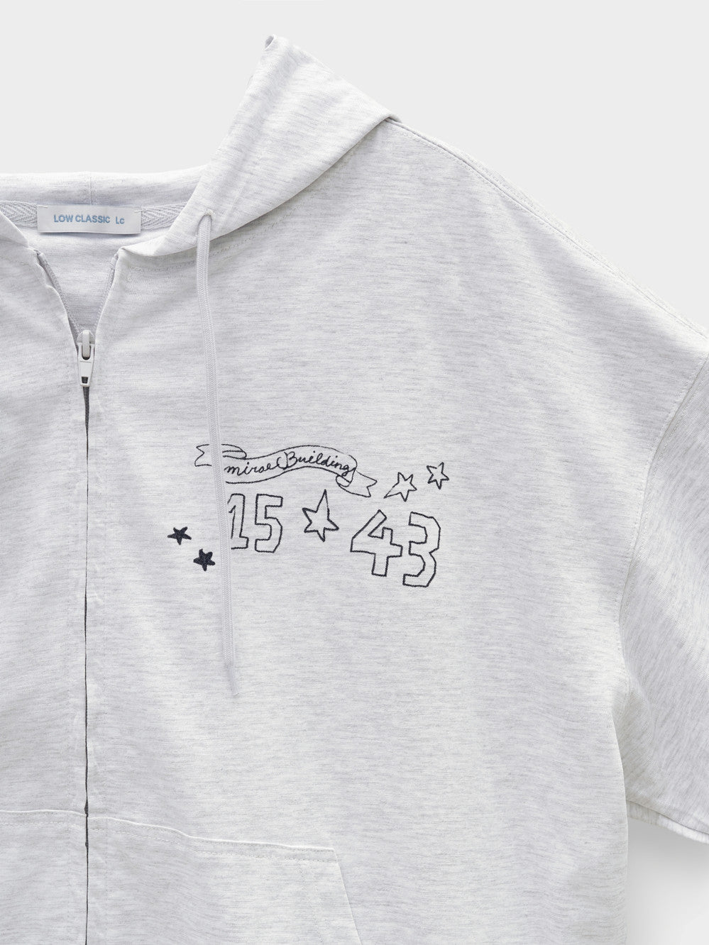 [Low Classic] Mirae Zip-Up Hoodie_Light Melange Grey
