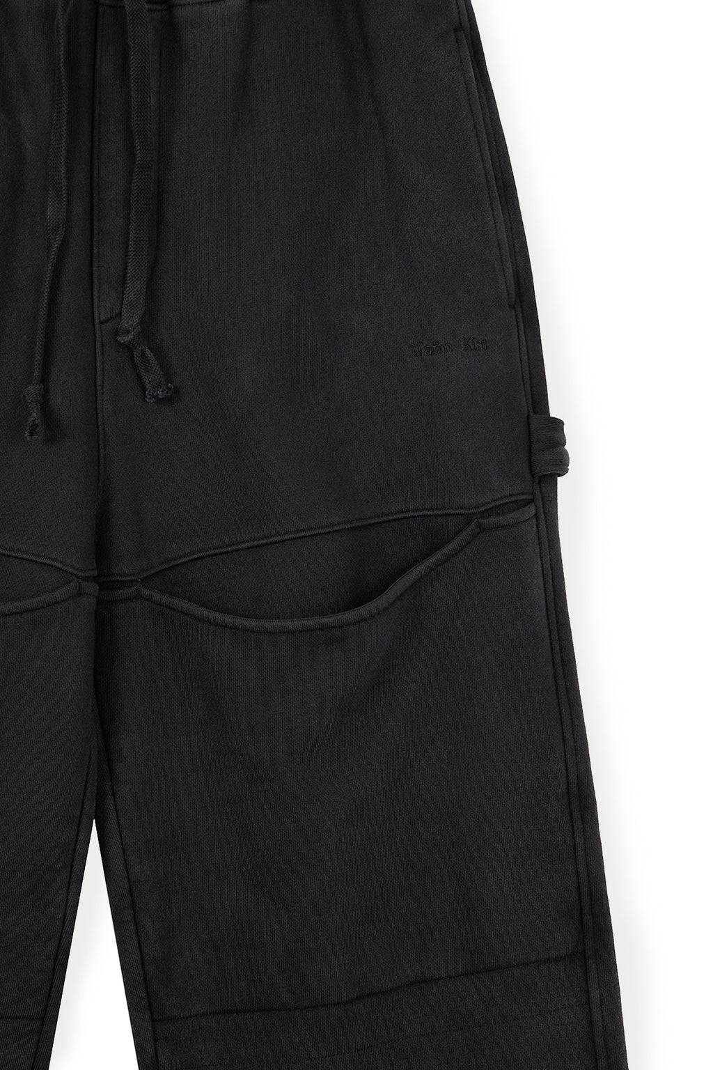 [matinkim] CUT OUT WASHED SWEATPANTS FOR MEN IN CHARCOAL