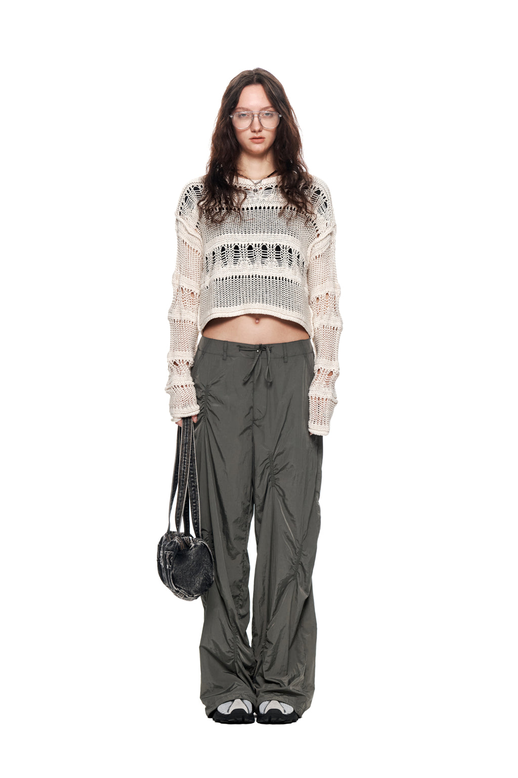 Matinkim Shirring Point Nylon Pants IN Khaki